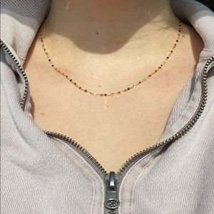 18” 10K yellow gold flat link chain